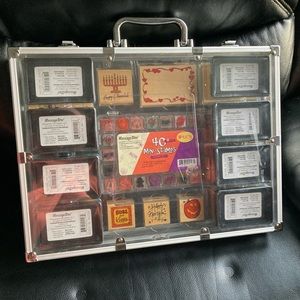 MessageStor 40 Wooden Piece Theme Set Mini Stamps Set